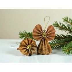 Vöröses barna mintás papírangyalka PANAR0108