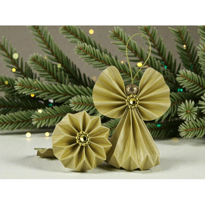 product Image for Beige arany papírangyalka függődísz PANAR0118