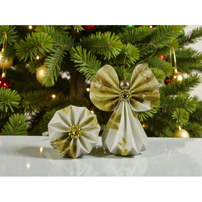 product Image for Fehér, arany papírangyalka függődísz PANAR0127