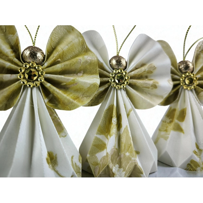 Additional Image for Fehér, arany papírangyalka függődísz PANAR0127