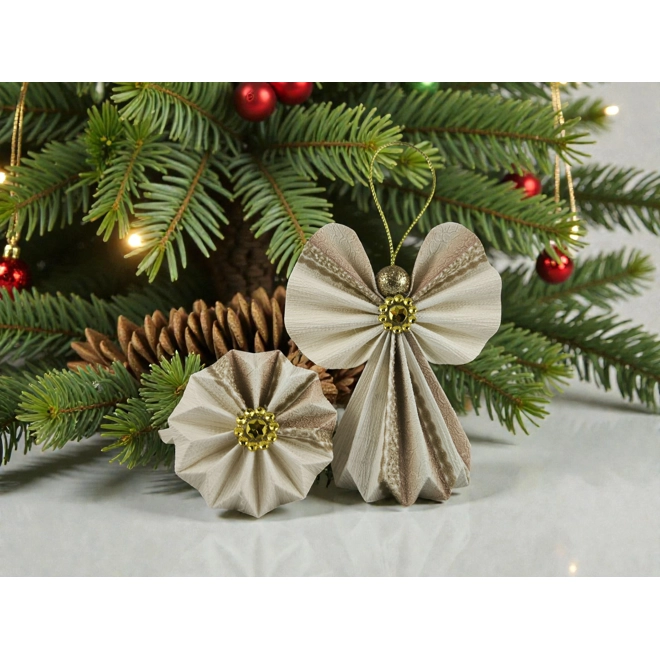 product Image for Fehér, barna papírangyalka függődísz PANAR0129