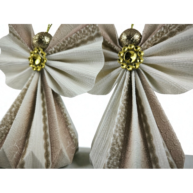 Additional Image for Fehér, barna papírangyalka függődísz PANAR0129