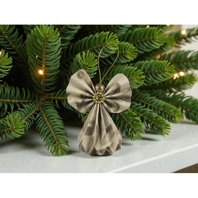 Additional Image for Ekrü, barna papírangyalka függődísz PANAR0130