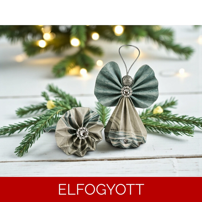 product Image for Törtfehér világoskék mintás papírangyalka PANEZ0071