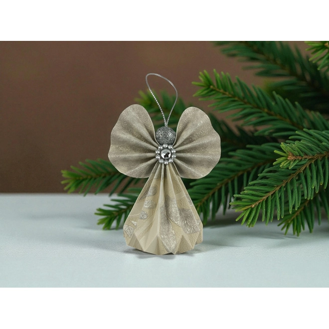 product Image for Fehér, ezüst, szürke papírangyalka függődísz PANEZ0077