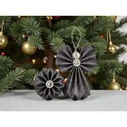 Éjkék papírangyalka függődísz PANEZ0084