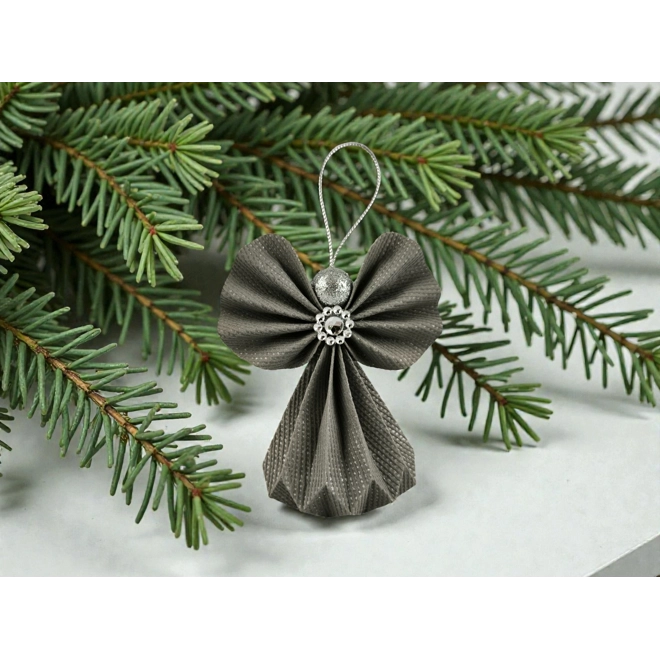 Additional Image for Szürke, ezüst papírangyalka függődísz PANEZ0085