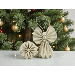 Fehér, ekrü papírangyalka függődísz PANFH017