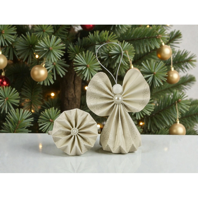 product Image for Fehér, ekrü papírangyalka függődísz PANFH017