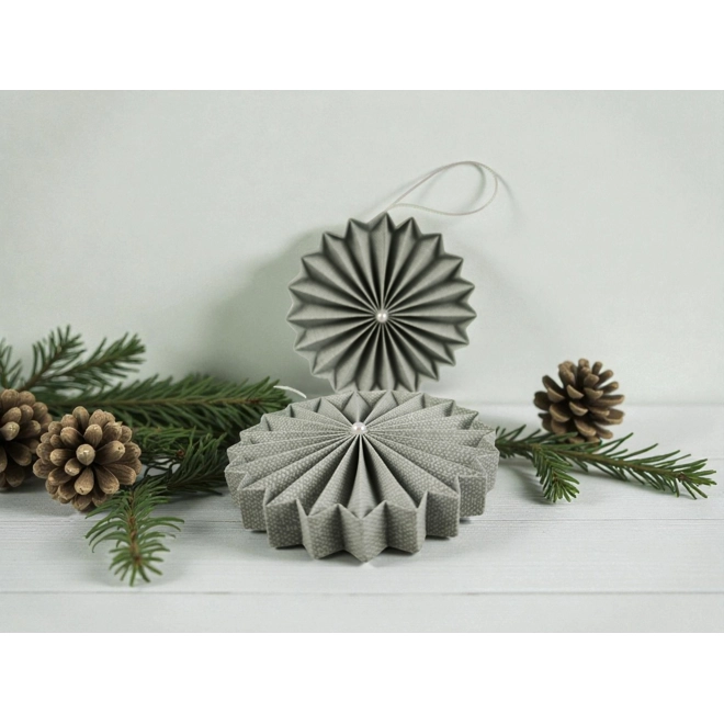 product Image for Világos mentazöld rozetta formájú 2 darabos karácsonyfadísz szett ROZ2033