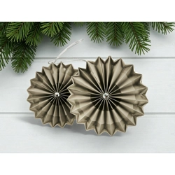 Ezüst mintás rozetta formájú 2 darabos karácsonyfadísz szett ROZ2037