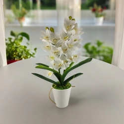Fehér kétszálas élethű csónakorchidea ORC210FH