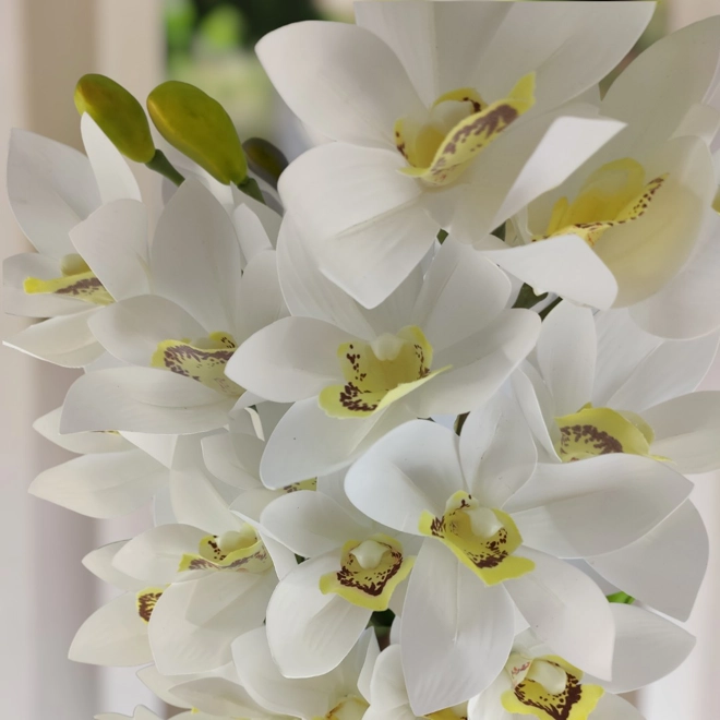 Additional Image for Fehér kétszálas élethű csónakorchidea ORC210FH