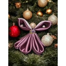 Sötét mályva színű szatén angyal