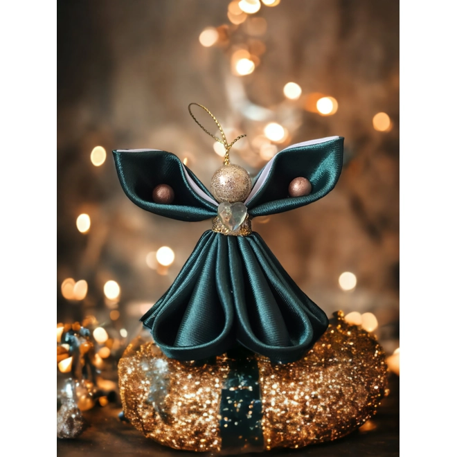 product Image for Smaragdzöld szatén angyalka