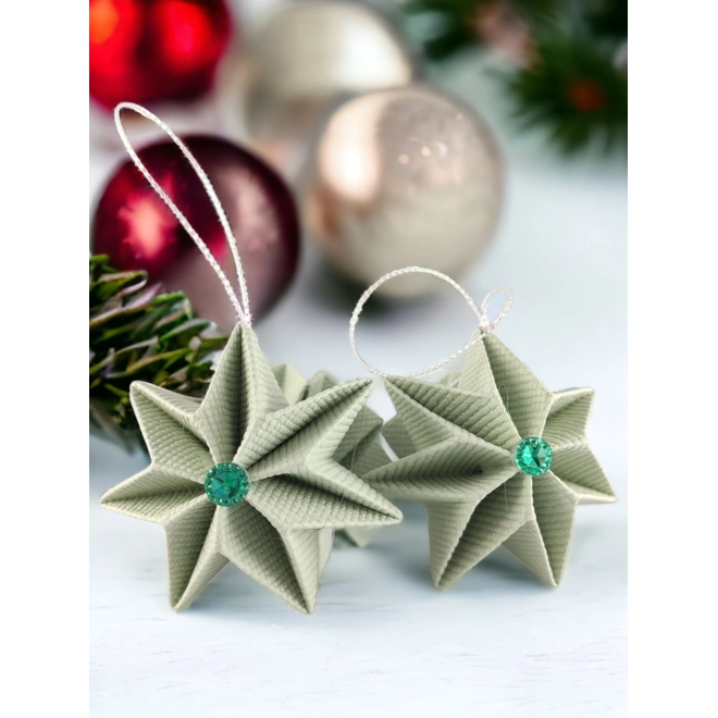 product Image for Mentazöld színű csillag karácsonyfadísz szett 4 db-os 7CS04019