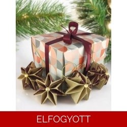 Pezsgő arany, bordó csillag karácsonyfadísz szett 4 db-os 7CS04028