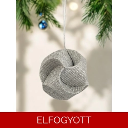 4 darabos ezüst színű gömb karácsonyfadísz szett dobozban CSG04006