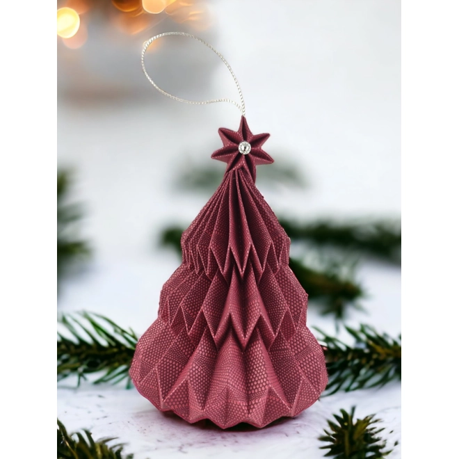 product Image for Magenta mintás fenyőfa formájú karácsonyfadísz FF063