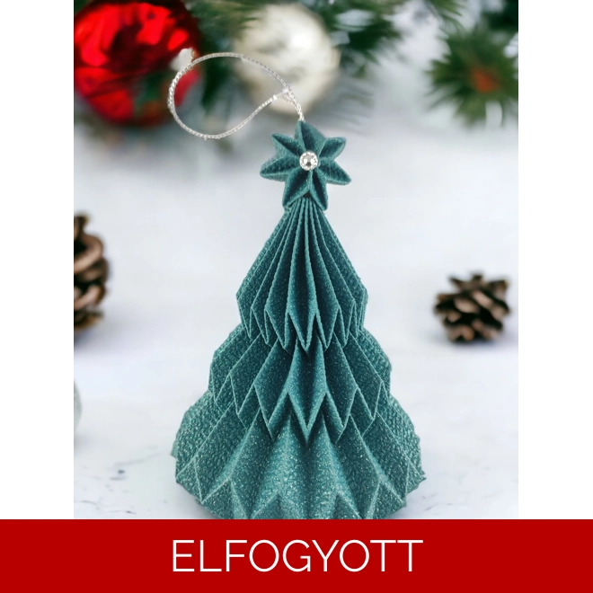 product Image for Csillogó türkiz fenyőfa formájú karácsonyfadísz FF077