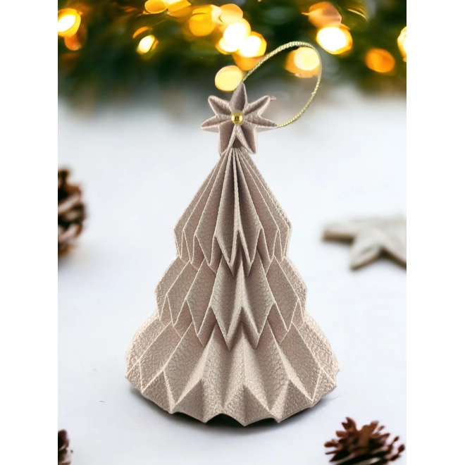 product Image for Csillogós beige fenyőfa formájú karácsonyfadísz FF092