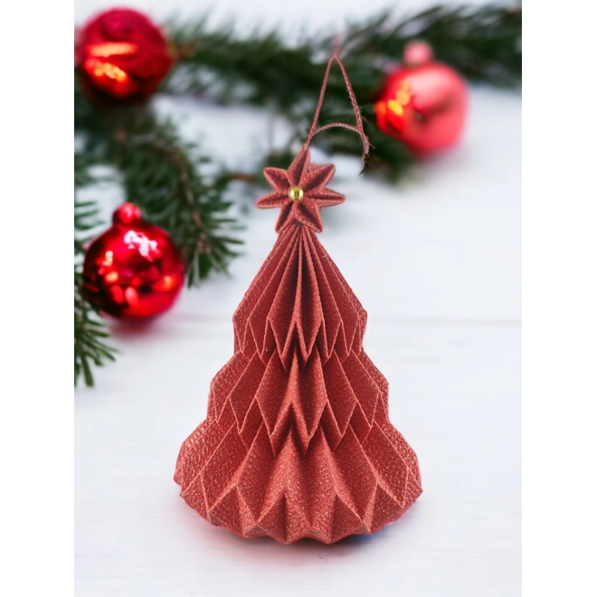 product Image for Csillogós piros fenyőfa formájú karácsonyfadísz FF093