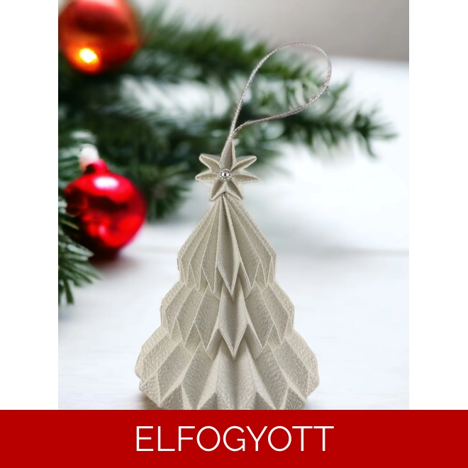 product Image for Csillogós fehér fenyőfa formájú karácsonyfadísz FF094