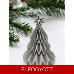 Csillogós szürke fenyőfa formájú karácsonyfadísz FF095