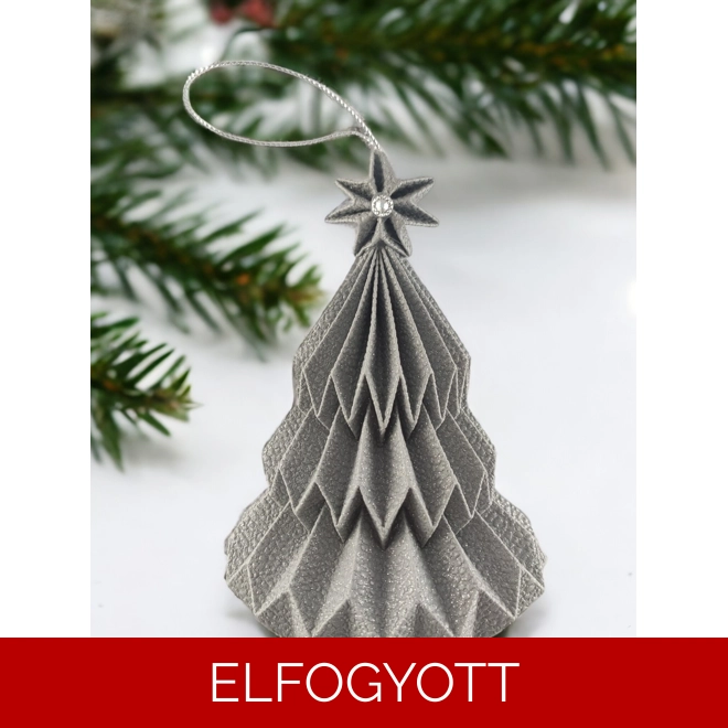 product Image for Csillogós szürke fenyőfa formájú karácsonyfadísz FF095