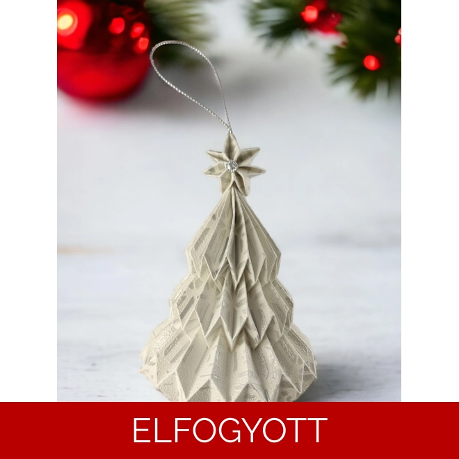 product Image for Fehér, ezüst fenyőfa formájú karácsonyfadísz FF101