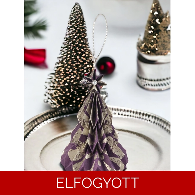 product Image for Lila, ezüst fenyőfa formájú karácsonyfadísz FF104