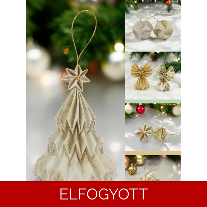product Image for Ünnepi Dekoráció Válogatás - Ekrü és arany színben KBO18A