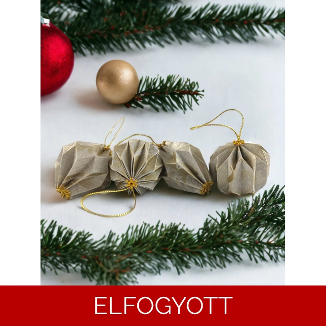 product Image for 4 db-os ezüst, beige, arany színű karácsonyfadísz szett LNT04019