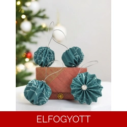 4 darabos türkiz csillámos mintás karácsonyfadísz szett LNT04022