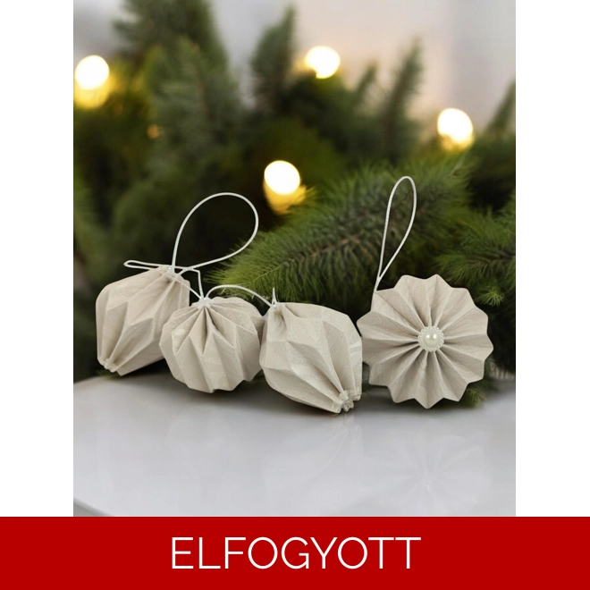 product Image for 4 darabos fehér, ekrü karácsonyfadísz szett LNT04026