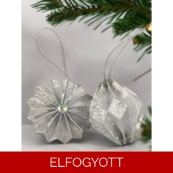 12 darabos ezüst színű karácsonyfadísz szett LNTEZ018