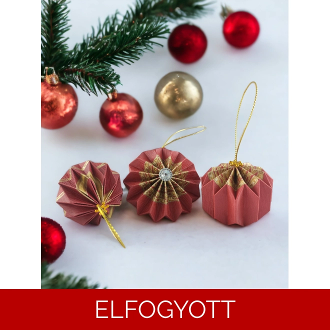 product Image for Piros, bordó, arany színű 10 db-os karácsonyfadísz szett LNTPS007