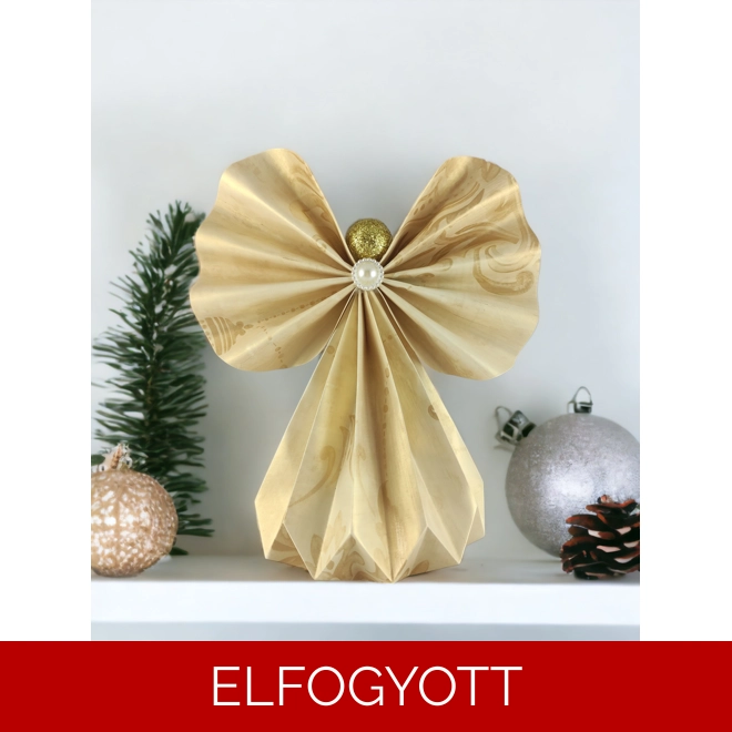 product Image for Óriás papírangyalka arany árnyalatú polcdekoráció OPA01