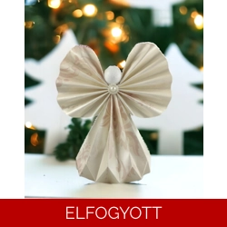 Óriás ekrü, púder papírangyalka polcdekoráció OPA15