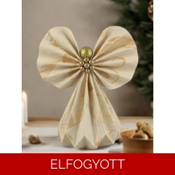 Óriás beige, arany papírangyalka polcdekoráció OPA27