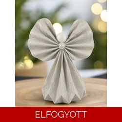 Óriás ekrü papírangyalka polcdekoráció OPA28