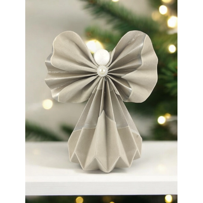 product Image for Óriás beige, szürke papírangyalka polcdekoráció OPA30