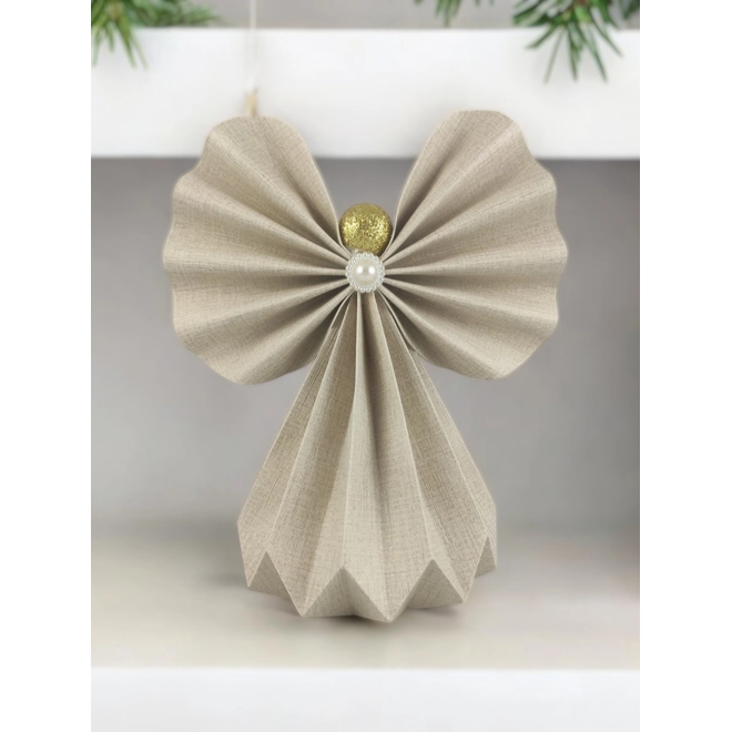 product Image for Óriás világos beige papírangyalka polcdekoráció OPA34