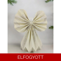 Óriás fehér mintás papírangyalka polcdekoráció OPA39