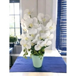 Kétszálas élethű fehér orchidea OR201FH