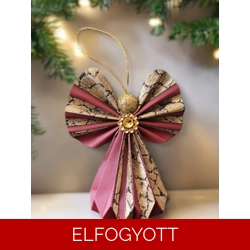 Bordó, arany papírangyalka PANAR0003