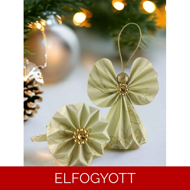 product Image for Almazöld, arany mintás papírangyalka PANAR0054