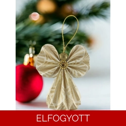 Fehér, arany mintás papírangyalka PANAR0057