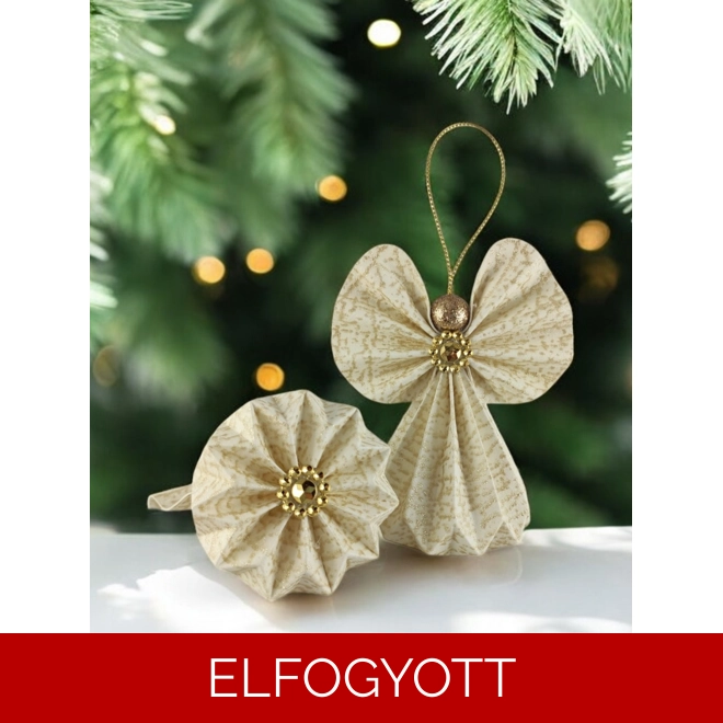 product Image for Fehér, arany színű papírangyalka PANAR0087