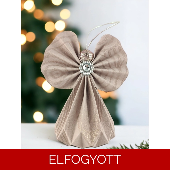 product Image for Mályva rózsaszín csillámos mintás papírangyalka PANEZ0037